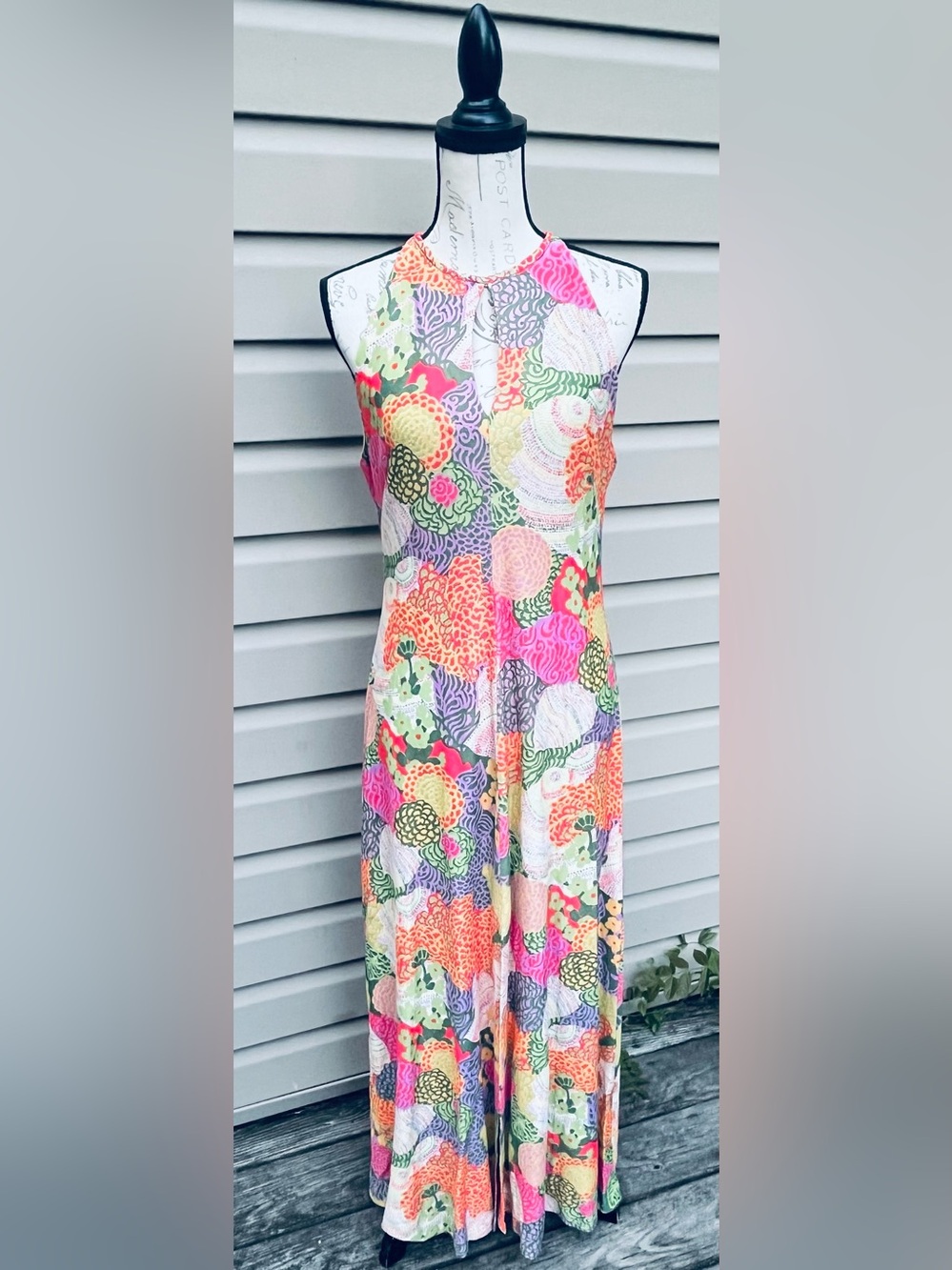 Colorful Floral Sleeveless Maxi Dress